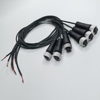 Conector de sensor M12 personalizado OEM ODM 2 pines un código hembra recto montaje de cable de aviación extensión arnés de cables para automatización