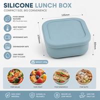 Boîte à bento en silicone de qualité alimentaire personnalisée en gros, boîte à lunch réutilisable pour tout-petits, adultes, enfants, bébés, boîte à bento en silicone avec couvercle