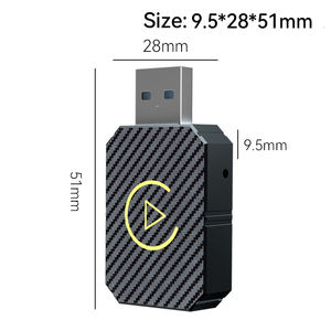 Black USB / Type-C Port Stable Connection Carplay Wireless <b>Adapter</b> 2 in 1Wireless CarPlay <b>Adapter</b> for OEM Wired CarPlay Upgrade - Product Image 2