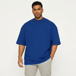 T-shirts en coton de haute qualité à séchage rapide avec logo imprimé gratuit, T-shirts surdimensionnés pour hommes corpulents, T-shirt rouge en taille plus - Product Image 1