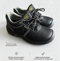 Zapatos de Seguridad para Hombre, Parte Superior de Cuero, Antideslizantes, con Puntera de Acero, Botas de Trabajo Seguras para la Construcción