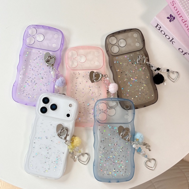 Fashionable Wave Design TPU+PC Shockproof Waterproof Phone Case with Lanyard Holder for 17PM Series