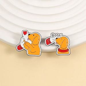 Pin de Solapa con Diseño de Perro Kawaii, Insignia Metálica de Golden Retriever con Baño de Níquel Negro, Impresión UV, Regalo para Amantes de <span class=keywords><strong>Mascotas</strong></span> - Product Image 4
