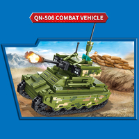 4 IN 1 Série de chars militaires Arme de combat principale Ww2 Tank City Car Enlightenment Building Block Model Cadeau d'anniversaire pour enfants