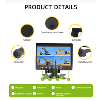 Usine OEM Hot HD 7 pouces 2 canaux entrées vidéo surveillance des angles morts moniteur de voiture rabattable avec frein