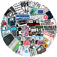 50Pcs Stiker Grafiti Bahasa Pemrograman Lucu untuk Dekorasi Ponsel Laptop Stiker Logo Perangkat Lunak Komputer
