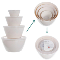 Jiangmen D'emballage En Plastique Bols 5 pièces/ensemble Grand Bol à Salade En Plastique Avec Couvercle