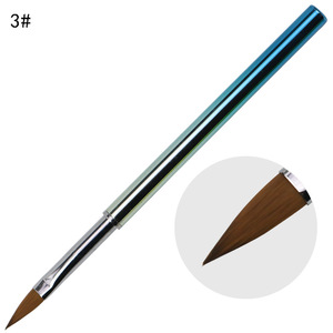 Pinceau à ongles en nylon avec manche en acrylique électroplaqué coloré, pour la sculpture de cristaux et le traçage de lignes pour la peinture au gel - Product Image 6
