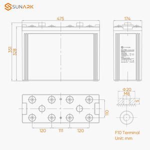 แบตเตอรี่เจลโซลาร์ 2V 24V 48V 1000AH 1200AH 1500AH 2000AH แบตเตอรี่ตะกั่วกรดแบบ Deep Cycle - Product Image 2
