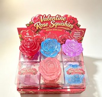 Nouveau jouet anti-stress souple en forme de rose, en TPR, à remontée lente, style boulette vapeur, boîte de présentation, cadeau Saint-Valentin