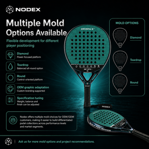 Raquette de padel NODEX de qualité supérieure, fabriquée en usine, <span class=keywords><strong>Stryke</strong></span> JP91 Hybrid Teardrop 24K carbone, puissance explosive avec précision et stabilité - Product Image 6