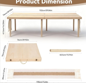 <span class=keywords><strong>Mesa</strong></span> Plegable de <span class=keywords><strong>Madera</strong></span> Sólida Estilo Europeo Americano Moderno STG, Muebles Plegables Portátiles para Exteriores, Playa y <span class=keywords><strong>Picnic</strong></span> con Mantel - Product Image 3