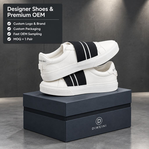 Luxury Designer shoe for Men Women High Quality White Leather walking shoes Elastic Band Baskets Zapatillas New - Product Image 1