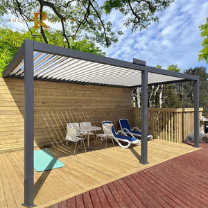 Pérgola de Patio Personalizada de Estilo Australiano, Pérgola Bioclimática de Aluminio para <span class=keywords><strong>Terraza</strong></span> y Balcón con Techo de Láminas Ajustables - Product Image 1