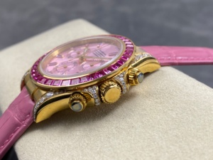 high top quality watch Waterproof 40mm PPM factory 904L steel 4131 movement Chrono Gemstone Pink Diver watch - Product Image 4