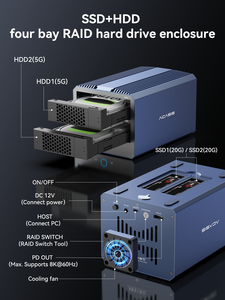 กล่องใส่ฮาร์ดดิสก์แบบไฮบริด Acasis 40Gbps 4 ช่อง (2 + 2 SSD) รองรับ M.2 SSD SATA 40Gbps - Product Image 4