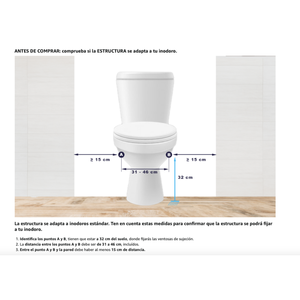 Soft Toilet Seat Riser (10 cm) with Armrest Frame, Toilet Seat Riser for Adults with Bathroom <b>Grab</b> <b>Bars</b> KMINA - Product Image 5