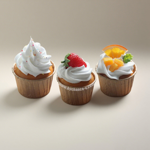 โมเดลอาหารจำลองคุณภาพสูงสำหรับตกแต่งร้านเบเกอรี่ ผลไม้จำลอง ทาร์ต คัพเค้ก ของตกแต่งงานปาร์ตี้ จัดแสดงบนโต๊ะ - Product Image 1