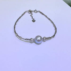 Pulsera de Perlas de Agua Dulce y Agua Salada Genuinas de 8-9 mm con Plata S925, Brazalete de Cáñamo Natural Brillante - Product Image 3