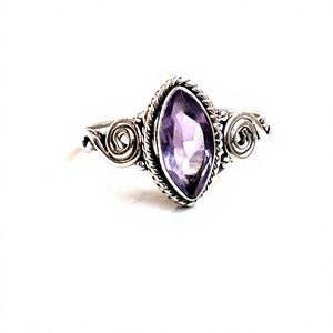 Bague en pierre précieuse d'améthyste naturelle exquise en argent Sterling 925 belles bagues de créateur de pierres précieuses bijoux pour grossiste - Product Image 3
