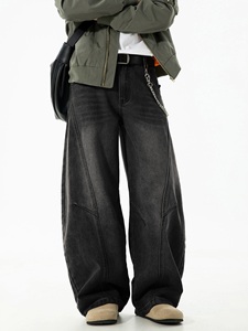 Jean ample respirant imprimé pour homme, style rétro américain tendance, qualité supérieure, coupe ample vintage, printemps, ODM, 100 % coton - Product Image 2