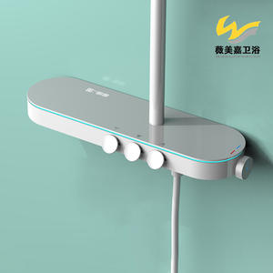 Vimijia Robinet mitigeur de douche à trois fonctions (chaud/froid) avec douchette de plafond, en cuivre brossé gris ZY-228033-Y, pour la maison - Product Image 5