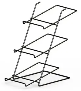 3 Tiers Metal Wire Counter Top Brochure Display Shelf Rack Holder Floor Stand