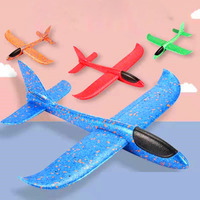 Avion en mousse de grande taille Jouet lumineux Avion lancé à la main 48cm Modèle d'avion Planeur pour enfants