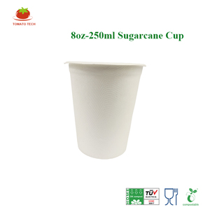 Vaso Desechable de Caña de Azúcar TM-C007 Ecológico 100% Biodegradable de 8 oz/250 ml para Cafeterías y Tiendas de Café - Product Image 1