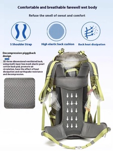 Venta al por mayor de gran capacidad de <span class=keywords><strong>50</strong></span> <span class=keywords><strong>litros</strong></span> de nylon impermeable mochila de senderismo para hombres y mujeres al aire libre bolsas para montaña senderismo viajes - Product Image 4