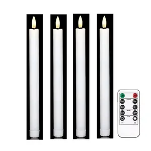 Batteria plastica 3D stoppino elettrico LED luce calda senza fiamma finestra conica candele tremolante con Timer remoto per la casa di nozze