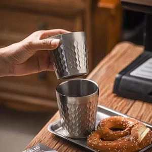 304 Stainless Steel Mug Double Wall Flake Pattern 180ml 260ml 300ml 350ml 450ml 550ml 680ml Outdoor Camping Drinkware - Product Image 2