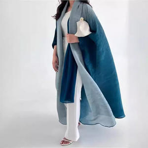 Mantel Trench lengan panjang warna gradien, Luaran gaya selendang kelelawar ukuran besar musim gugur 2025, mirip dengan Abaya - Product Image 2