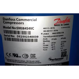 คอมเพรสเซอร์เชิงพาณิชย์ Danfoss รุ่น SM084S4VC 460V 3 เฟส 60Hz ระบบป้องกันความร้อน ผลิตในประเทศจีน - Product Image 1