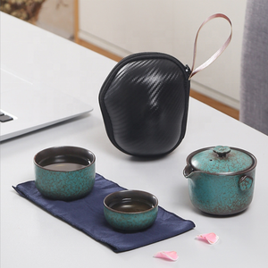 <span class=keywords><strong>Set</strong></span> da Tè da Viaggio in Ceramica Cinese Premium con Teiera e 2 Tazze, Borsa Portatile per il Trasporto - Product Image 6