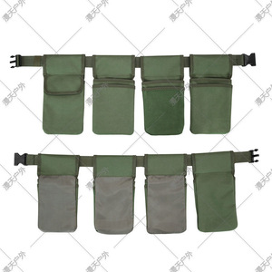 Ceinture porte-outils de jardin, pochette à quatre poches, sangle d'épaule réglable et arquée, unisexe, doublure en polyester, compartiment intérieur - Product Image 5