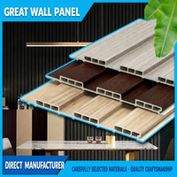 Panneau mural WPC moderne, grain de bois en relief 3D, revêtement de décoration intérieure pour salon, villa