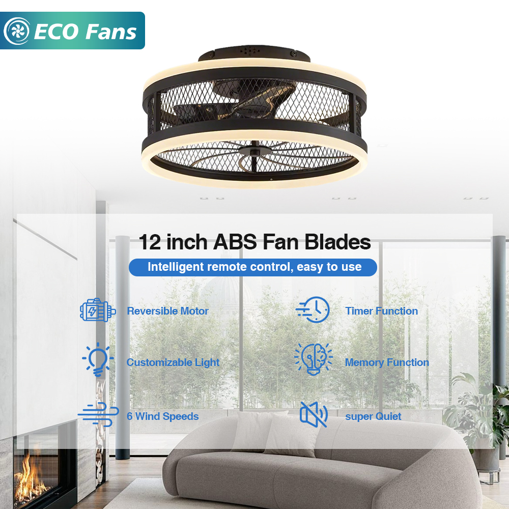 Modern Luxury LED Ceiling Fan Light 110V AC Iron Aluminum Acrylic Lamp Body Remote Control Indoor Use for Bedroom Living Room