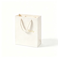 Sacs cadeaux en papier avec logo personnalisé, lettrage en feuille d'or, poignées en corde torsadée pour l'emballage de bagues, colliers, bracelets et bijoux
