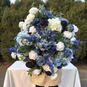 Centrotavola di Fiori Artificiali Realistici Personalizzati <span class=keywords><strong>Blu</strong></span> e Bianchi per Decorazioni Matrimoniali ed Eventi - Product Image 6