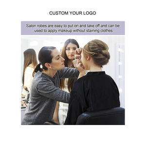 Bata de Salón de Alta Calidad con Logotipo Personalizado, Impermeable, para Peluquería, Spa, Kimono para Clientes, Capa de Peluquero de Manga Corta - Product Image 4