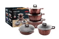 Set Peralatan Masak Granit 10Pcs Sehat, Tidak Beracun, Tahan Lama, Ukuran 20-32cm Casserole, 28cm Wajan, Bebas PFAS, Aman untuk Oven, Grosir, Pasokan Massal