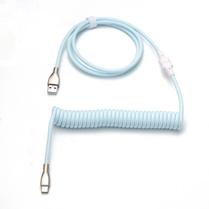 مغناطيس USB Pogo Pin USB C or Data Cord مخصص N52 ملف مغناطيسي حلزوني مجعد زنبرك تمديد كابل ملفوف - Product Image 5