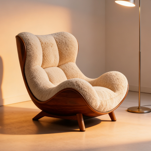 Poltrona Reclinabile Moderna di Lusso in Tessuto, Divano Singolo a Dondolo, Arredamento Relax per <span class=keywords><strong>Soggiorno</strong></span>, Design di Alta Gamma - Product Image 2