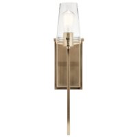 Applique murale 1 lumière champagne en verre transparent pour salle de bain, toilettes, couloir, entrée, maison, hôtel