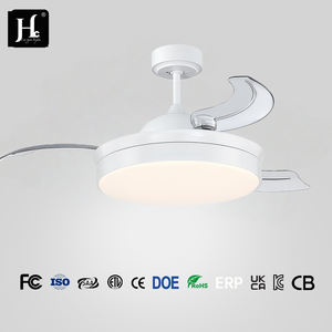 Ventilateur de plafond rétractable moderne intelligent Tuya de 42 pouces avec lames invisibles, lumières LED et télécommande - Product Image 6