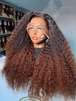 Perruque de Cheveux Vierge Bruts Double Traitée à Fermeture en Dentelle 5 x 5 Bouclée Pixie, Couleur T4/30/4, 300 g, Grande Vente en Gros