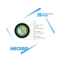 Cable de fibra óptica subacuático blindado de alta resistencia, conducto subterráneo de acero doble GYTA53 2-288 núcleo