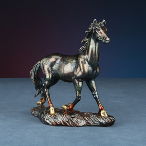 Brass Horse Figurine Copper Desk <b>Ornament</b> Traditional Design Home Office Decor Gift - Product Image 2