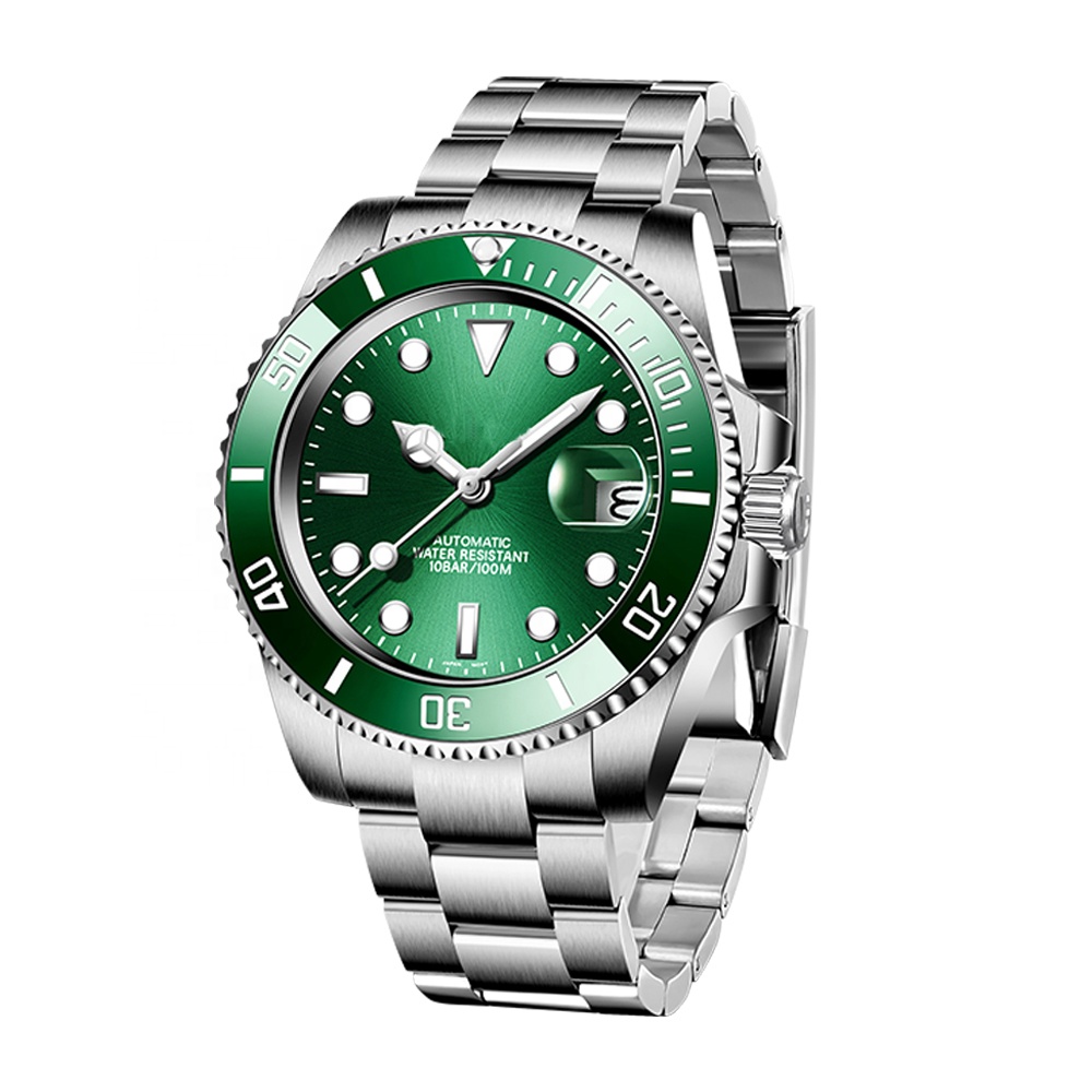 Часы мужские механические, известный роскошный бренд, автоматический механизм, стальной Сапфир, подводная лодка, Халк, спортивные